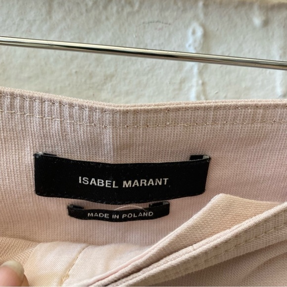 Isabel Marant || Ovida Side Slit Pants Cropped Trousers Cream Blush 40 - Picture 3 of 12